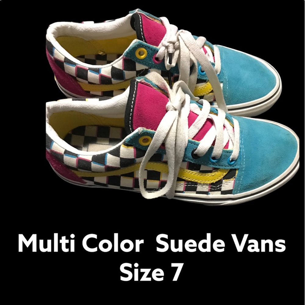 Multi Colored Vans size 7